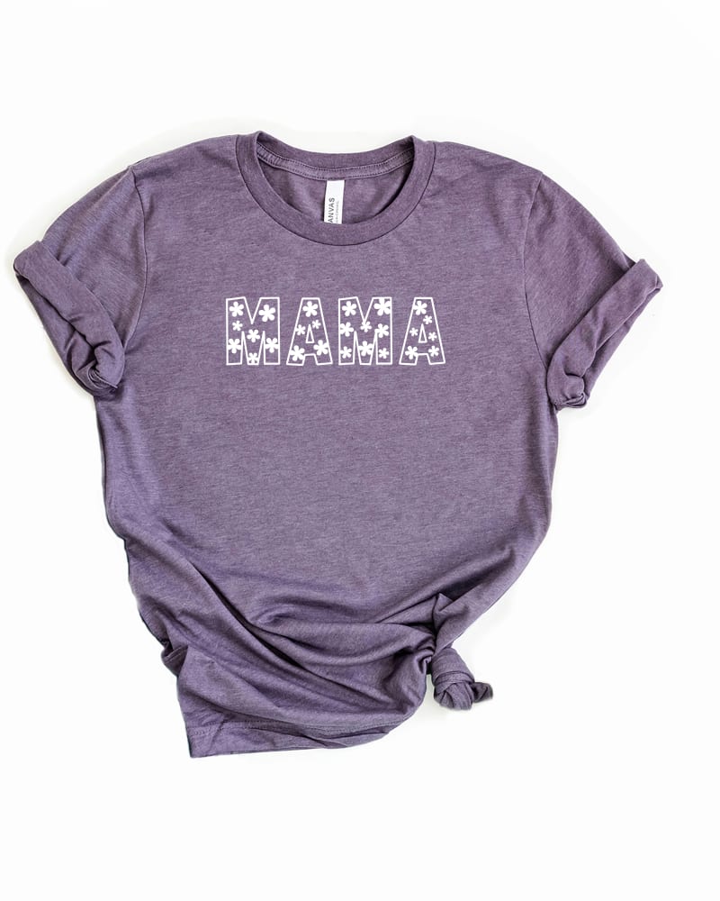 Front of a model wearing a size 3XL Flower Mama Bold Short Sleeve Graphic Tee in Hue by Simply Sage Market. | dia_product_style_image_id:290740